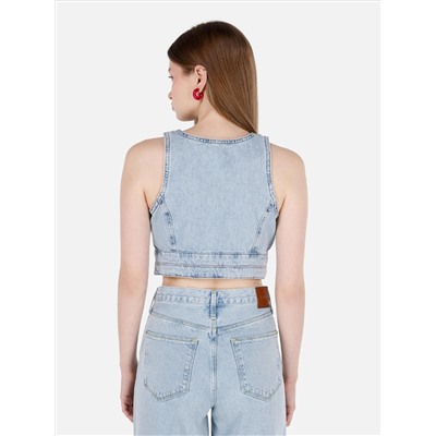 Slim Fit Woman Blue Rubing