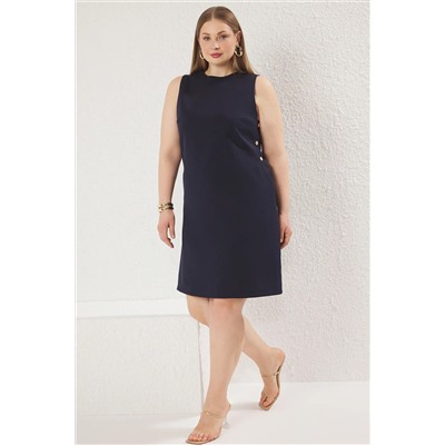 Navy Blue Mini Gold Button Bline