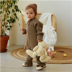 Комбинезон вязаный SL Home рост 92 - 98 см, кофейный