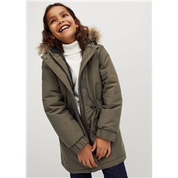 Abrigo capucha pelo desmontable -  Niña | MANGO OUTLET España