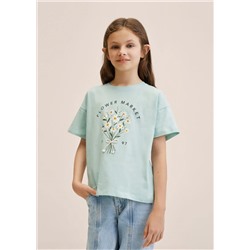 Camiseta flores algodón -  Niña | MANGO OUTLET España