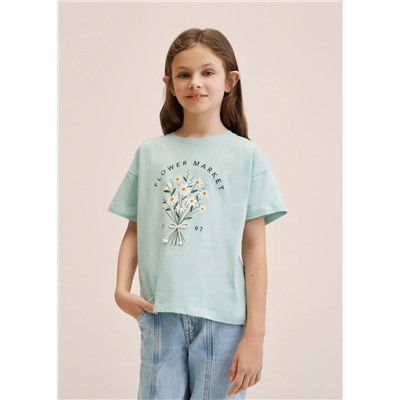 Camiseta flores algodón -  Niña | MANGO OUTLET España