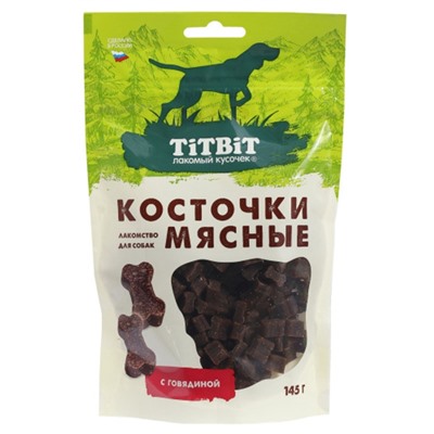 Мясные косточки TitBit для собак, с говядиной, 145 г