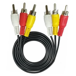 Кабель соединительный 3RCA на 3RCA ENERGY POWER  (черный) 1.5м
