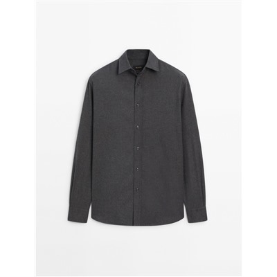 Camisa algodón melange doble cabo regular fit