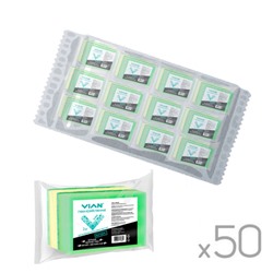 Губки большие хозяйственные VIAN SUPER, 2 шт., пак 50 уп.
