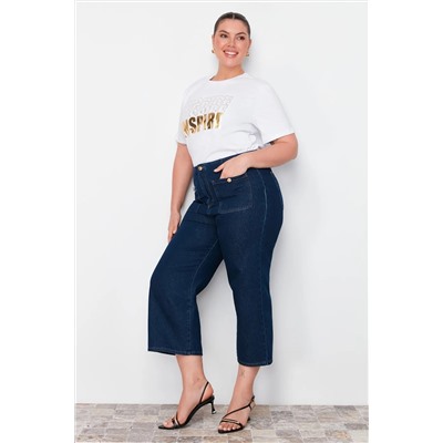 Blue Culotte Fit Denim Jeans TBBSS24CJ00021