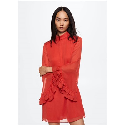 Vestido manga volantes -  Mujer | MANGO OUTLET España