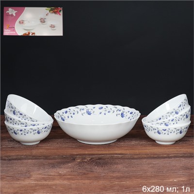 Салатник 7 предметов / 7PCS-458-YF(14093) /уп 6/ Васильки АКЦИЯ