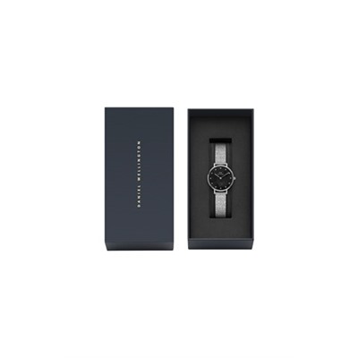 Reloj de cuarzo de acero Petite 28 mm - Plateado y negro