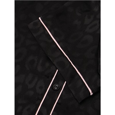 Пижама женская (рубашка и шорты) KAFTAN Leo black collection, размер 44-46, чёрная