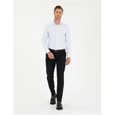 Голубая рубашка с длинным рукавом Astrululy Slim Fit рубашка