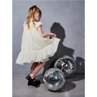 Платье для девочки MINAKU: PartyDress, цвет молочный, рост 116 см