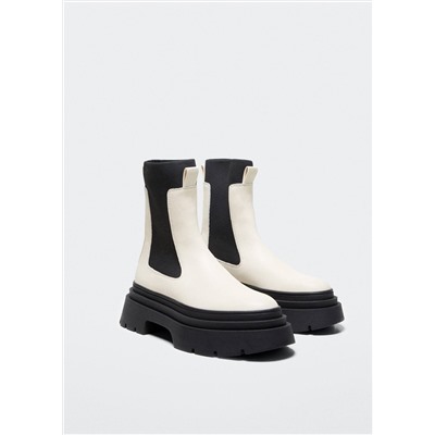 Botín combinado suela track -  Mujer | MANGO OUTLET España