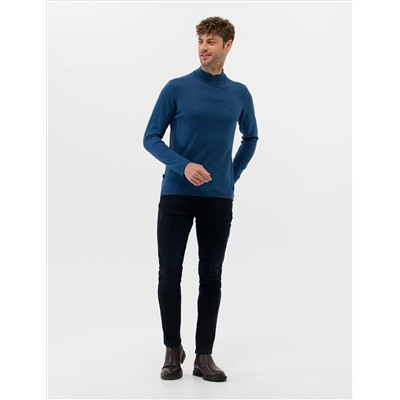 Indigo Melanj Slim Fit Half Fisherman воротник Основной вязаный свитер