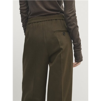 Pantalón cintura elástica corte recto