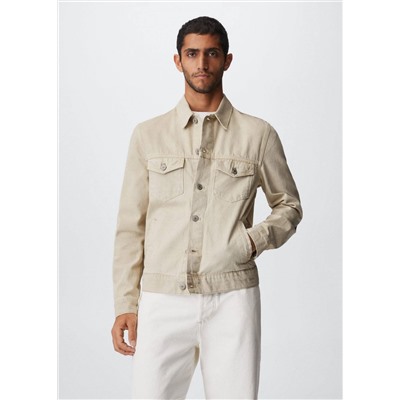 Cazadora denim beige -  Hombre | MANGO OUTLET España