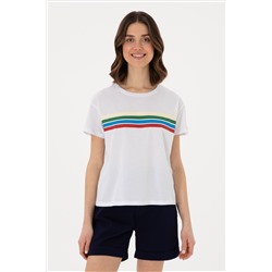 Женщина белая T -Fish Surprise Discount в корзине