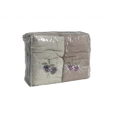 Полотенеце Карвен 50*90 6шт.махра с вышивкой  H 7000 ROSE (Акция)