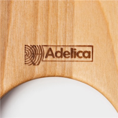 Столик - поднос деревянный для вина в форме сердца Adelica, с менажницей и складными ножками, на 2 персоны, d=30×1,8 см, берёза