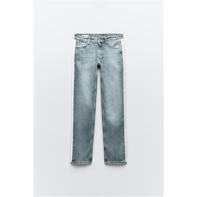 JEANS TRF RECTO BANDA LATERAL TIRO BAJO