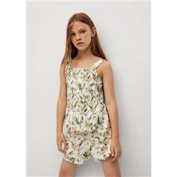 Blusa estampada fruncido -  Niña | MANGO OUTLET España