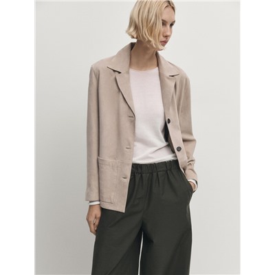Pantalón wide leg cintura elástica