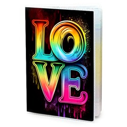 MOB-0416 Обложка для паспорта ПВХ LOVE