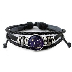 BSK-0319 Кожаный браслет Знаки Зодиака - Скорпион