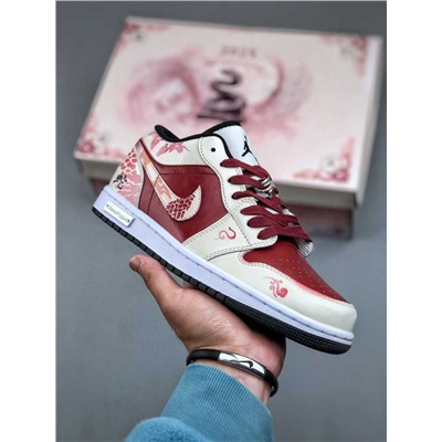 Баскетбольные кроссовки Air Jordan 1 Low, выполненная по индивидуальному заказу синхронизация Года змеи
