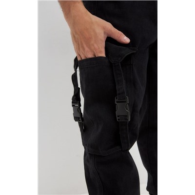 Джинсы джоггеры мужские P321-0165J чёрные