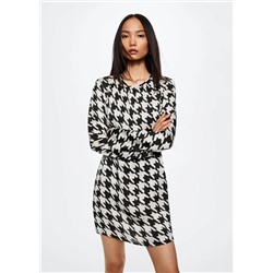 Vestido pata de gallo -  Mujer | MANGO OUTLET España