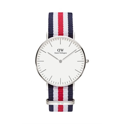 Reloj de cuarzo de poliéster Classic Canterbury - 36 mm - Azul, rojo y blanco