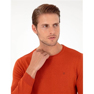 Orange Slim Fit Bike Bike Basic Knitwear Kazakh