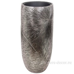 Кашпо полистоун Nobilis Marco "Pa-darksilver Sunrays Vase", D41хH95 см с тех.горшком