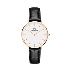 Reloj de cuarzo de piel y chapado en oro rosa Petite Reading