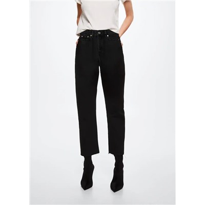 Jeans rectos tiro alto crop -  Mujer | MANGO OUTLET España