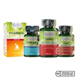 Nature's Supreme Ester-C Zinc Omega-3 Vitamin D3 Set