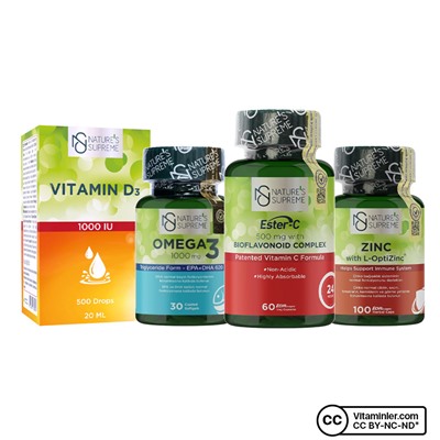 Nature's Supreme Ester-C Zinc Omega-3 Vitamin D3 Set
