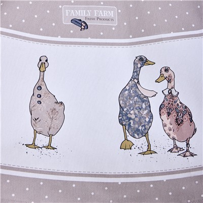 СКАТЕРТЬ КРУГЛАЯ "FAMILY FARM" 190 СМ ,100% ХЛОПОК, КАПУЧИНО ,ТВИЛ, ПРОПИТКА