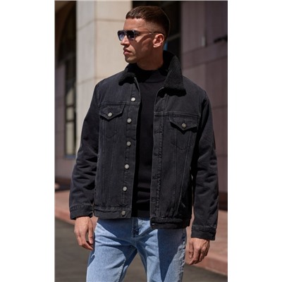 Куртка джинс утепл F021-1370-01W retro black