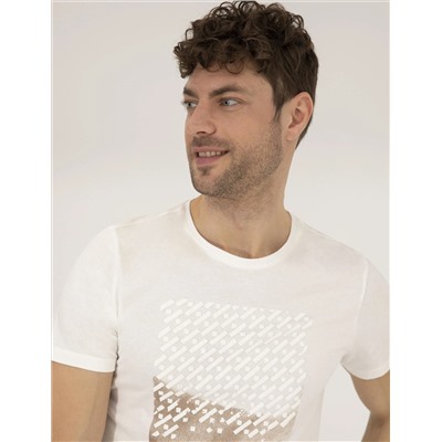 Ekru Slim Fit Printed Bike Bike T -For