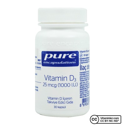 Pure Encapsulations Витамин D3 1000 МЕ 30 капсул