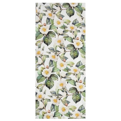 Дорожка на стол Этель Сamellia 30×70 см, 100% хлопок, саржа 190 г/м², белая/зелёная