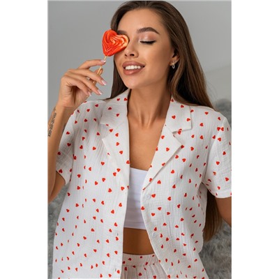 Женская пижама с шортами из муслина Happyfox