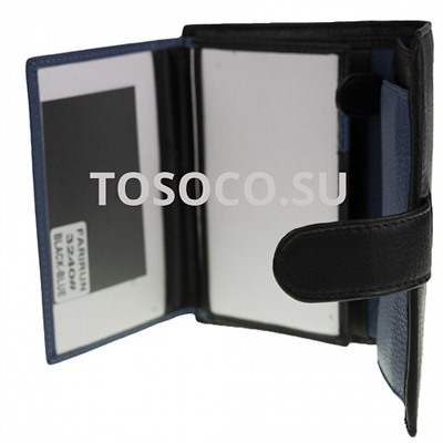 3240 black_blue кошелек FARIRUN натуральная кожа 11х14х2