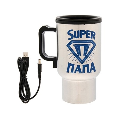 Термокружка с USB "Супер папа"
