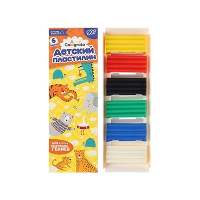 Пластилин Calligrata, 6 цветов, 90 г