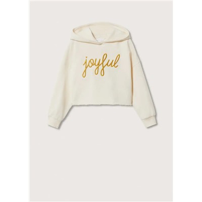 Sudadera mensaje bordado -  Niña | MANGO OUTLET España