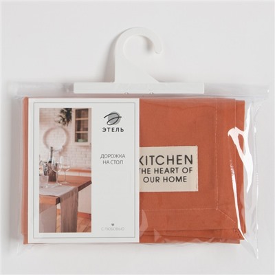 Дорожка на стол Этель Kitchen 40×150 см, оранжевый, 100% хлопок, саржа 220 г/м²